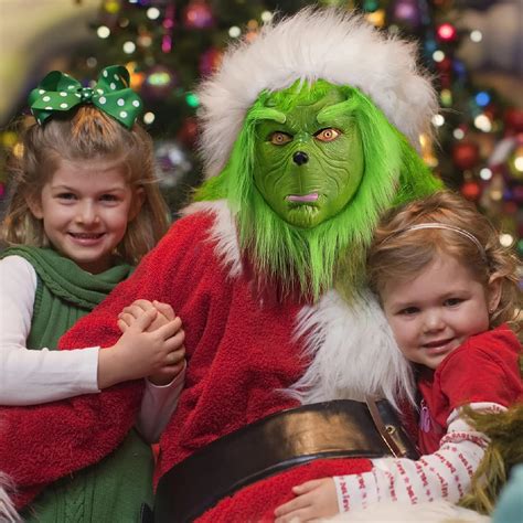 MULEVIP Grinch Masque de Noël Masque avec Chapeau de Père Noël,avec ...