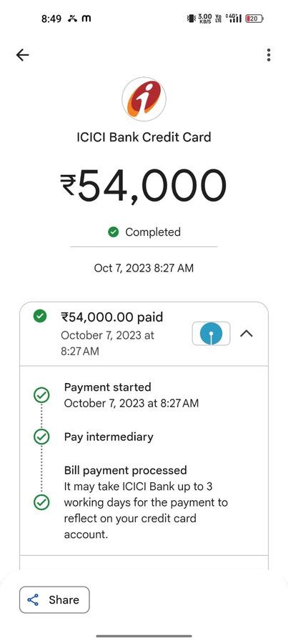 ICICI Bank — I paid the bill but its still not reflecting on card