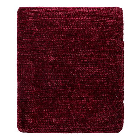 The Jewel Shop Red Luxe Chenille Throw Blanket, 50x60