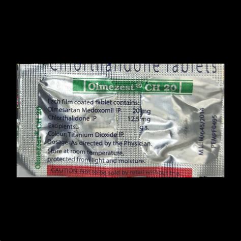 OLMEZEST CH 20MG TABLET 10'S Price, Uses, Side Effects & Substitutes ...