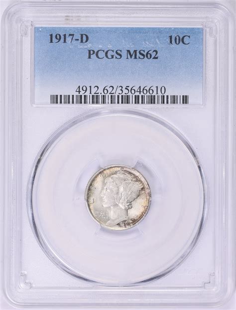 1917-D Mercury Dime PCGS MS-62 (Item 1962660) | GreatCollections Coin ...