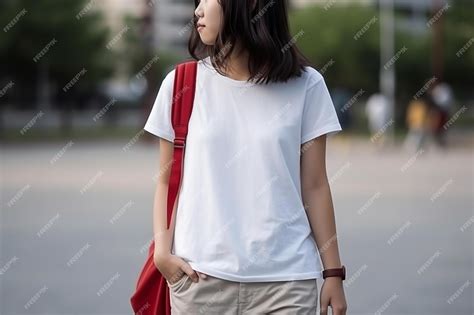 Premium AI Image | womens white t shirt template