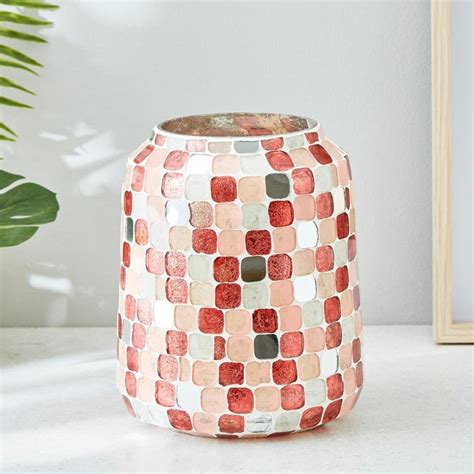 Buy Corsica Glass Mosaic Patterned Hurricane Candle Holder from Corsica ...