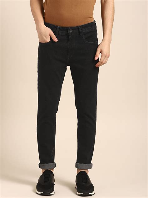 ether Men Black Skinny Fit Mid-Rise Clean Look Stretchable Jeans ...