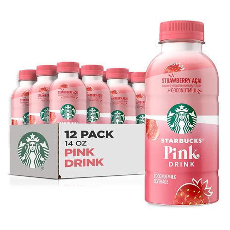 Starbucks Pink Drink, Strawberry Acai With Coconut Milk, 14Oz Bottles ...
