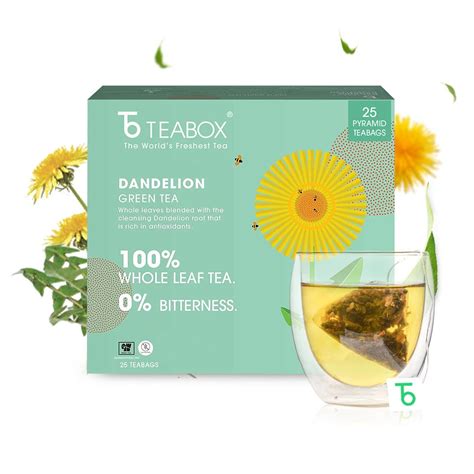 Teabox Premium Darjeeling Green Tea With Dandelion Roots | 100% Whole ...