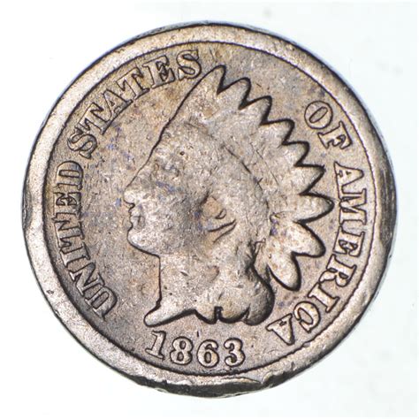 Civil War Era - 1863 Copper Nickel Indian Head Cent - Historic ...