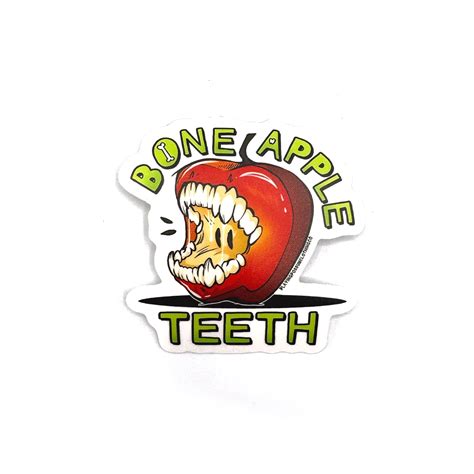Bone Apple Teeth Sticker – Playing Possum Clothing Co.