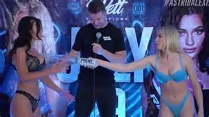 Watch OnlyFans star and boxer Astrid Wett soak lingerie-clad opponent Alexia Grace in PRIME in ...