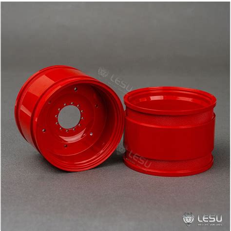 scm-modellbau - Lesu Traktor Felgen hinten ROT lackiert 1:14, 40,00