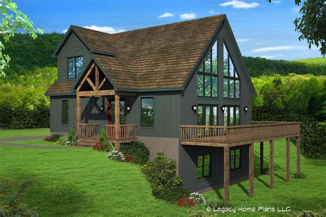 Plan 680083VR: Two-Story 1600 Square Foot Lake House Plan with Lower ...