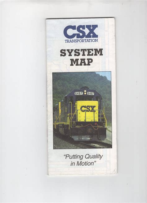 1995 CSX Railroad System Map Train Transportation 90s Vintage | #4633598454