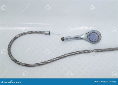 Leaking Shower Faucet. Broken Bathtub Handle Stock Photo - Image of ...