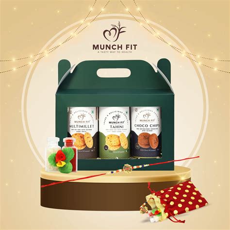 Munchfit Rakhi Cookies Gift Box | Healthy Assorted Cookies of 3 Variet ...