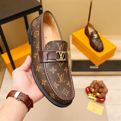 Louis Vuitton Brown Monogram Canvas and Leather Loafers – Jersey Hollk
