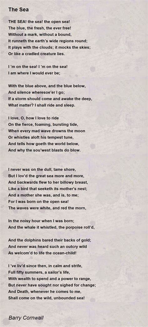 The Sea Poem by Barry Cornwall - Poem Hunter