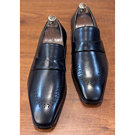 Myron Black Leather Loafers for Men | Handmade Formal Slip-On Shoes