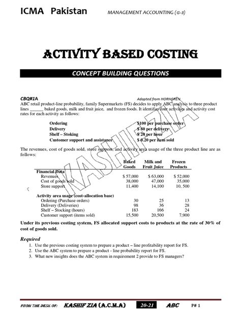 Image result for Activity-Based Costing Formula