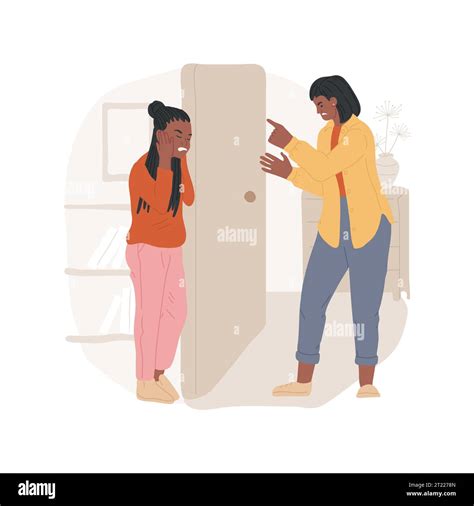 Family fight isolated cartoon vector illustration. Teen yelling and ...