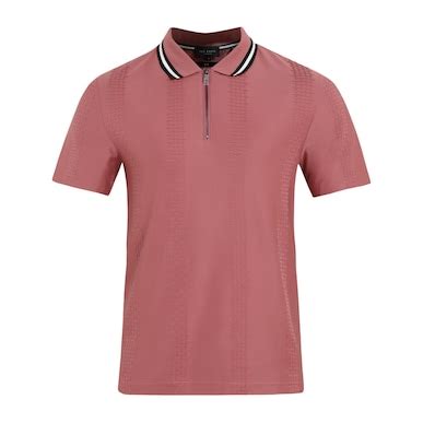 Buy Men Pink Jacquard Half-Zip Polo Online at The Collective - 988975