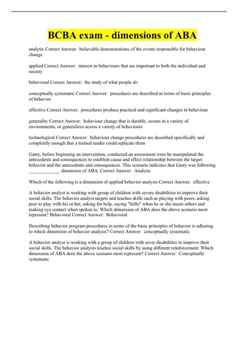 Image result for Bcba Exam Questions