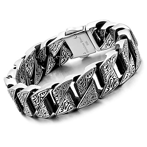 THE MEN THING MONARCH - 20mm Pure Titanium Steel Bracelet for Men & Boy ...