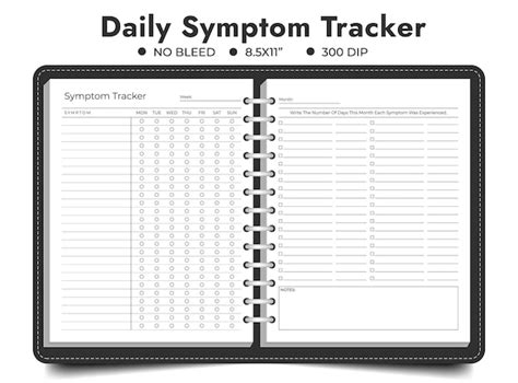 Daily Symptom Tracker do druku, Dziennik objawów, Medical Tracker ...
