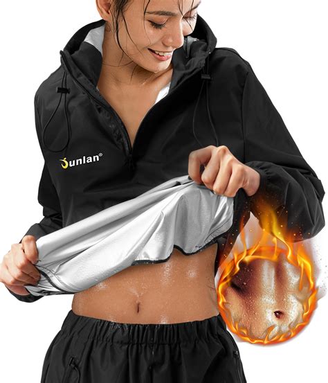 Junlan Sauna Suit for Women Sweat Sauna Pants Sweat Jacket Workout ...