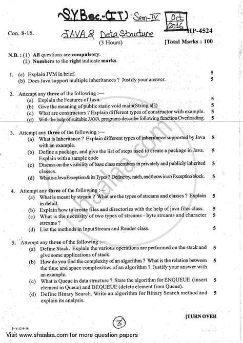 Image result for Final Exam Question Paper Data Structures and Algorithms Java