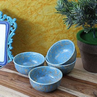 ExclusiveLane 'Blushing Lava' Pickle Serving Ceramic Solid Small Katori ...