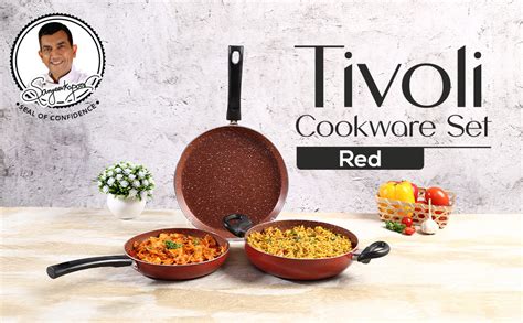 Buy Wonderchef Tivoli 3 pc Cookware Set, 2 Years Warranty, Red Online ...