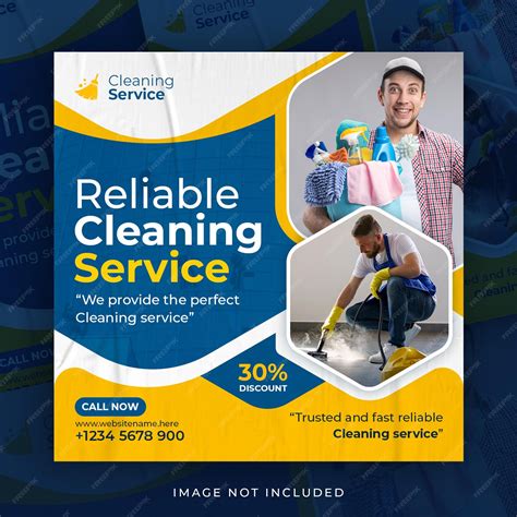 Premium PSD | Clean agency social media post cleaning service ...
