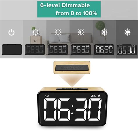 Buy Searon Digital Alarm Clock with LED Display, Brightness Adjustment ...