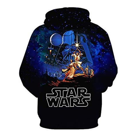 Star Wars Hoodies - Blue 3D Print Hooded Jumper With Pocket - Anime ...