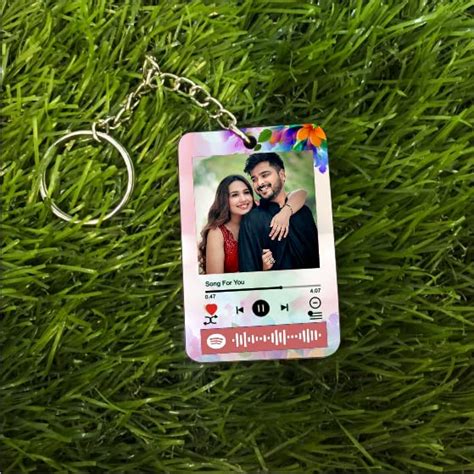 Deep Print Mart Photo Spotify Song Music Keychain | Personalized Photo ...