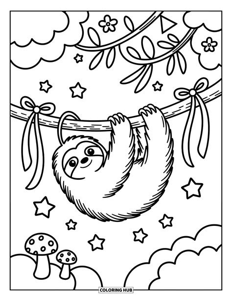 150+ Sloth Coloring Pages for Kids & Adults (Free Printable PDFs)