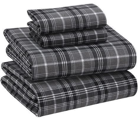 RUVANTI Flannel Sheets California King - 100% Cotton Brushed Bed Sheet ...