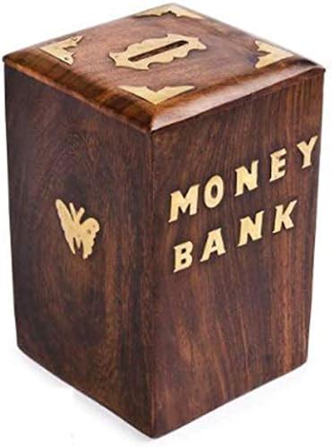 Blessing Handicrafts Wooden Casual Money Bank Piggy Bank Wooden Gullak ...