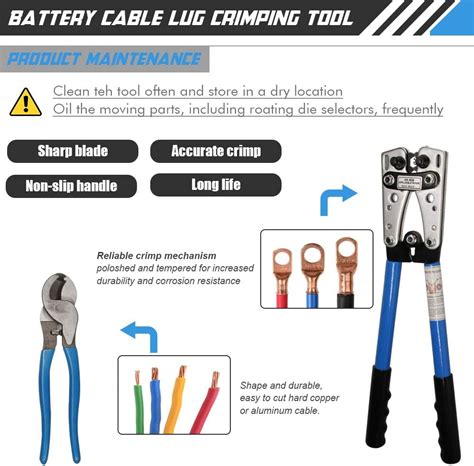 Buy Battery Cable Lug Crimping Tool Wire Crimper for Battery Terminal ...