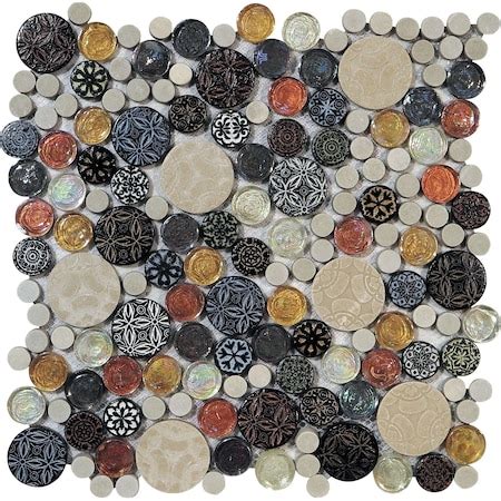 Apollo Tile Caleidoscopica Bubble 5 sq.ft 11.8 in. x11.8 in. Mosaic ...