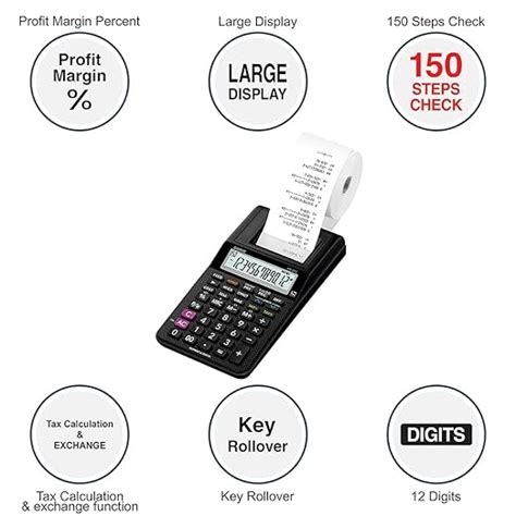 Casio HR-8RC Printing Calculator with Reprint Feature (12 Digits ...
