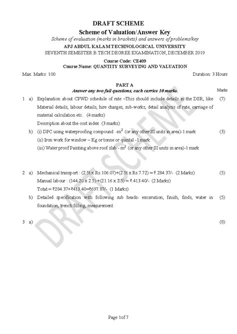 CE409 QSV DEC 2019 Scheme - Scheme of Valuation/Answer Key Scheme of ...