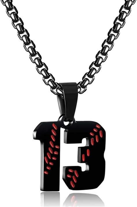 Buy HSWYFCJY Personalized Baseball Number Necklace for Boys 0-99 ...
