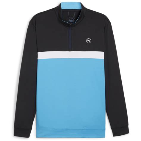 Puma | Pure Colour Block Golf Quarter Zip Mens | 1/4 Zip Fleece Tops ...