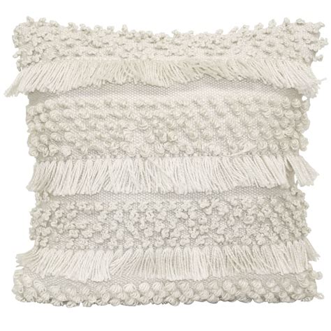 Ty Pennington White Knotted Square Outdoor Throw Pillow, 18" | At Home