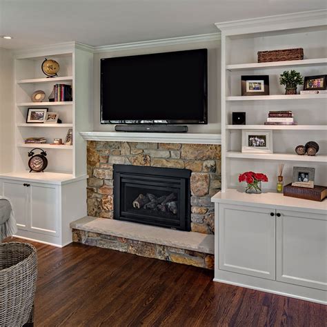 Sherman Masonry Interior Stones | Built in shelves living room, Living ...