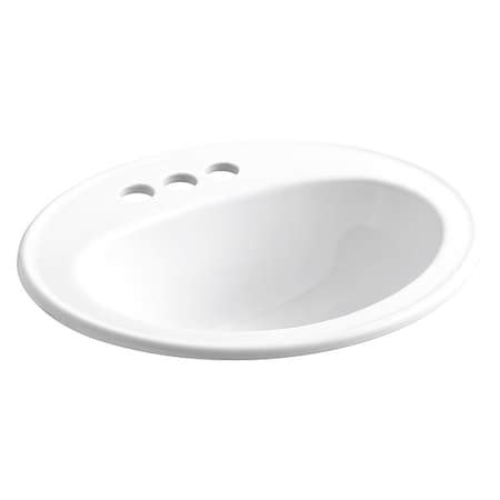 Kohler Bathroom Sink, 20.25"x17.5"x8.5", White K-2196-4-0 | Zoro