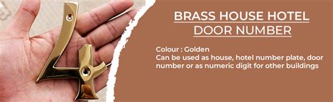ESPLANADE Brass House Hotel Door Number 4 Inch - No 4 (Four) : Amazon ...