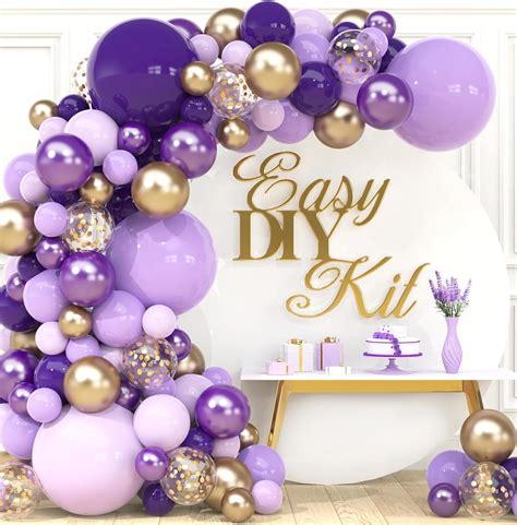 Amazon.com: ALL-IN-1 Purple and Gold Balloon Arch & Garland Kit – Small ...