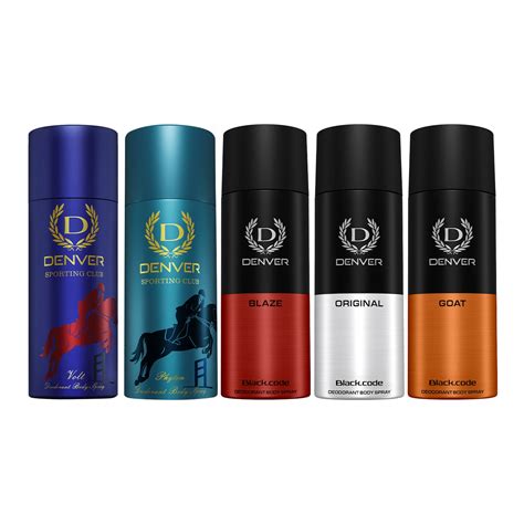 Denver Pack of 5 Deos Volt + Phyton 165ml + Black Code Original 150ml ...